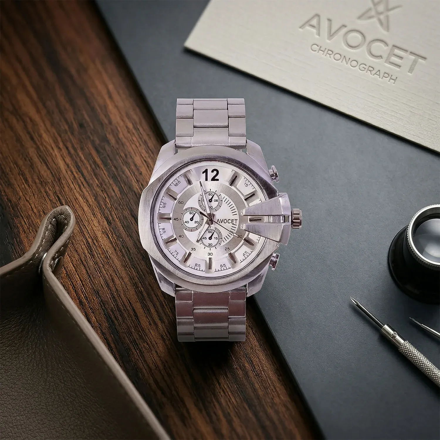 Premium Premium Silver Analog Chronograph Style Wrist Watch for Men - Buy Online at Alikart