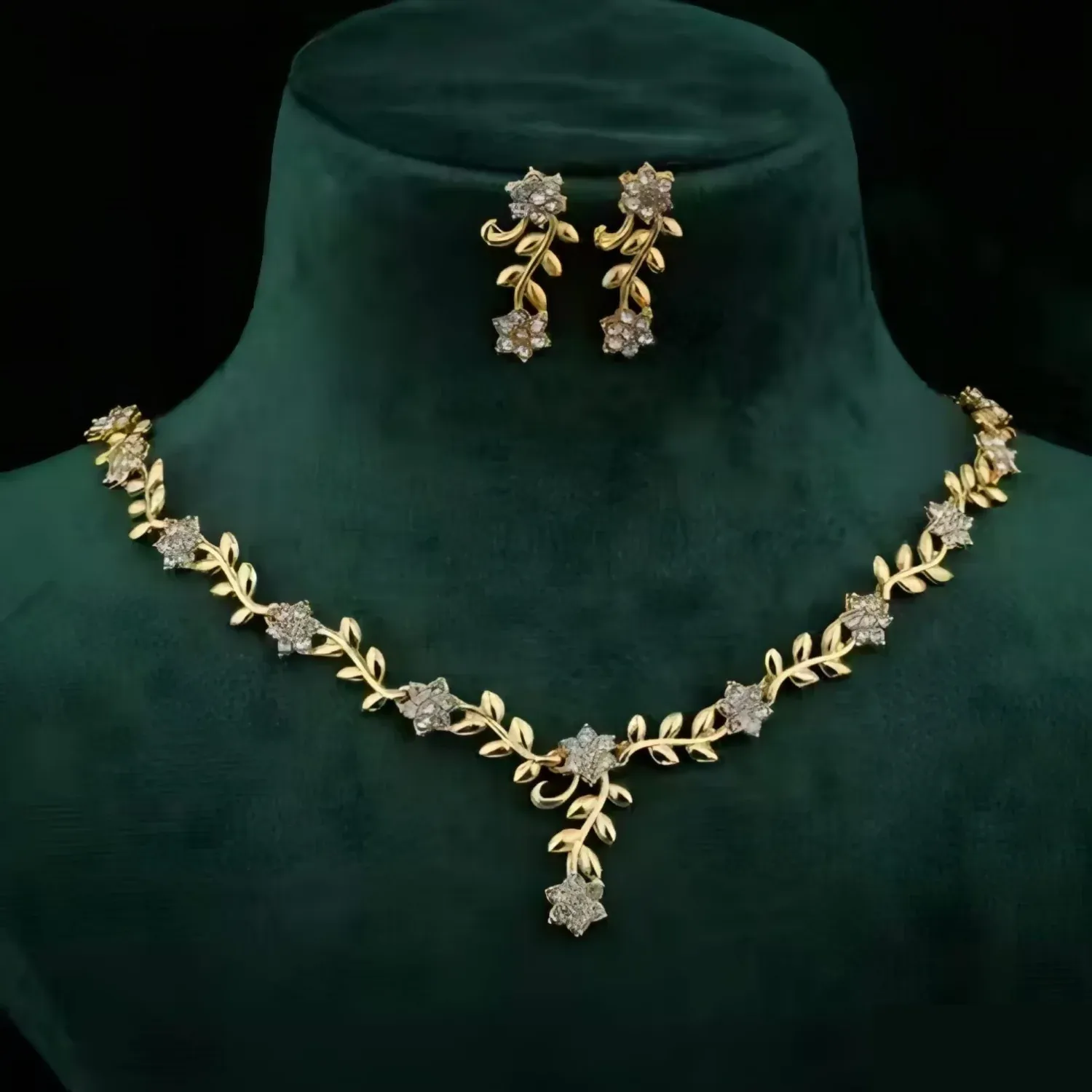 Premium Everlasting Bloom V-Necklace Diamond Necklace - Buy Online at Alikart