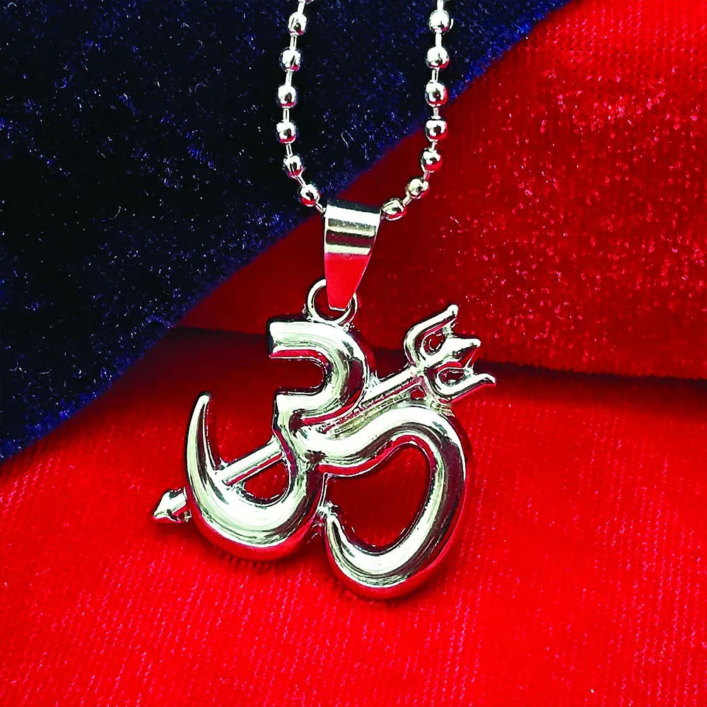 Sprititual Om and trishul Chain Pendnet - Detailed Feature View 4