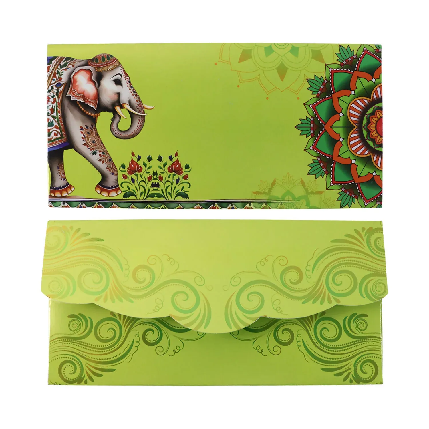 Decorative A4 Size Gift & Money Envelopes with Elephant & Mandala Design – Pack of 10 Pcs - Detailed Feature View 4