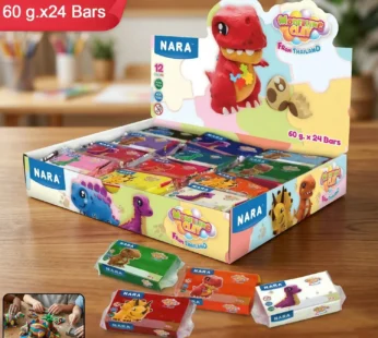Nara 12 Color Modelling Clay Kit, Soft Creative Play Dough Set for Kids (60 Gm/24 Bars)