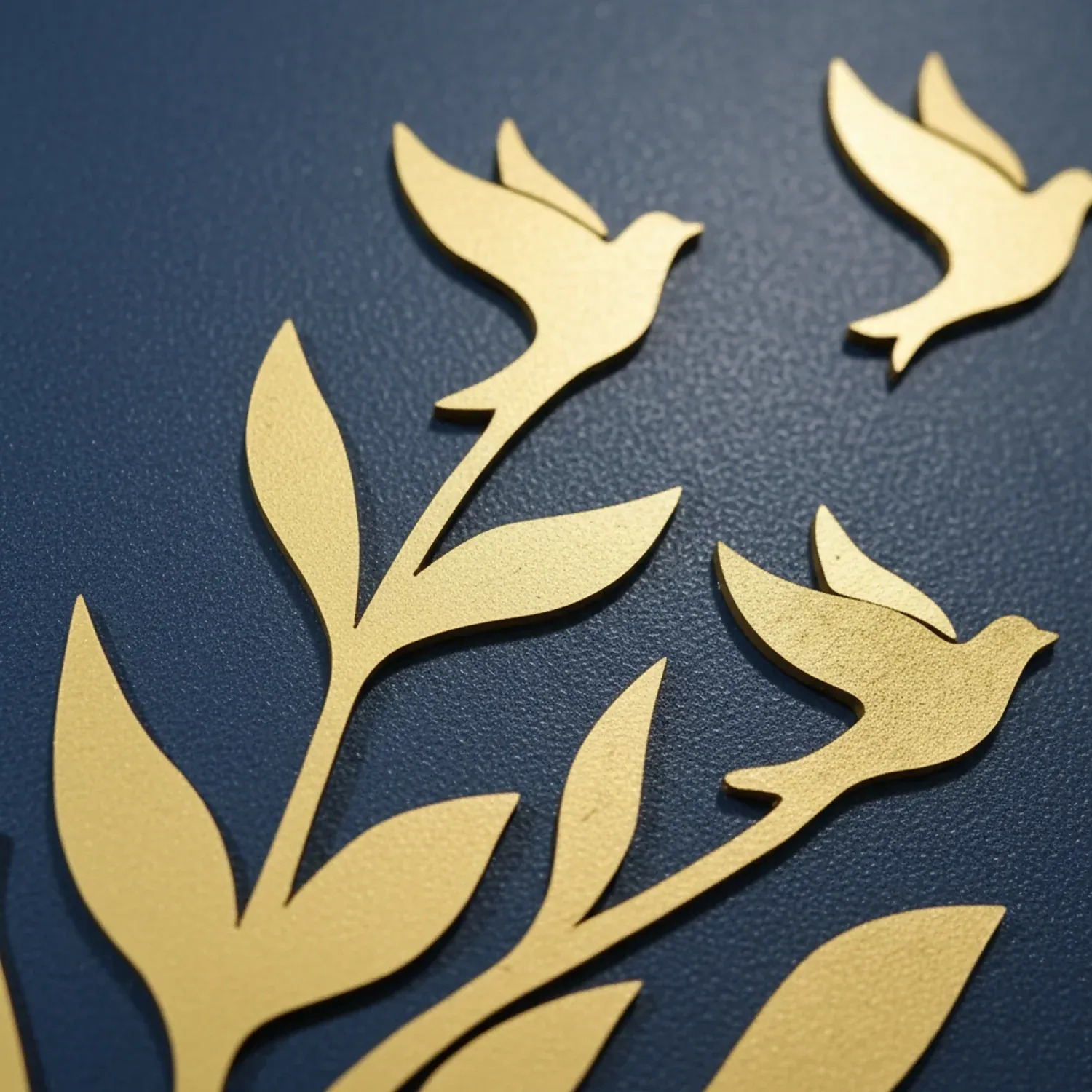 Luxury 3D Leaf & Birds Wall Art Frame | Modern Minimalist Wooden Wall Decor - Detailed Feature View 4