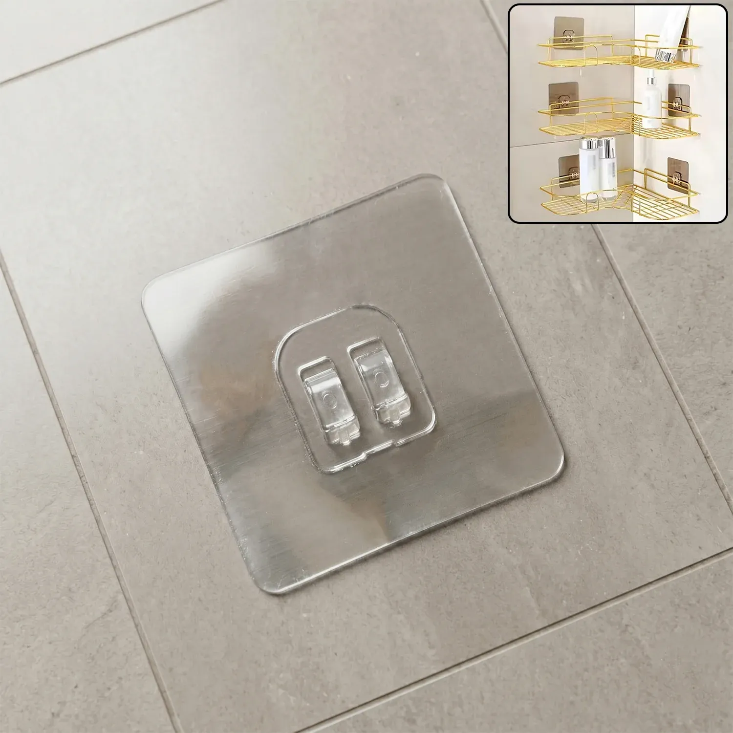 Premium Adhesive Wall Hook – Transparent, Heavy Duty | GlimmerHome - Buy Online at Alikart