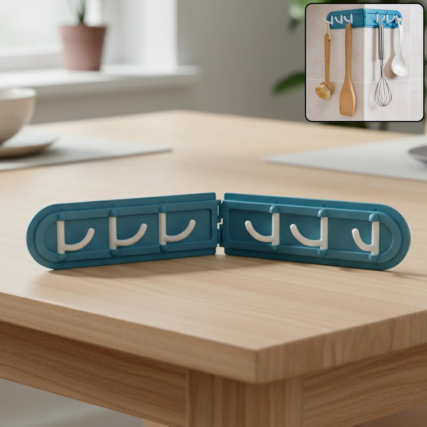 Premium Foldable Rotating Wall-Mounted Hook Rack with 6 Hooks - Buy Online at Alikart