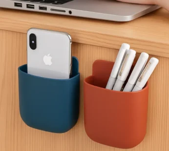 Wall Mounted  Mobile & Remote Holders – Multipurpose Organizer for Living Room & Bedroom (Random color-Pack of 4)