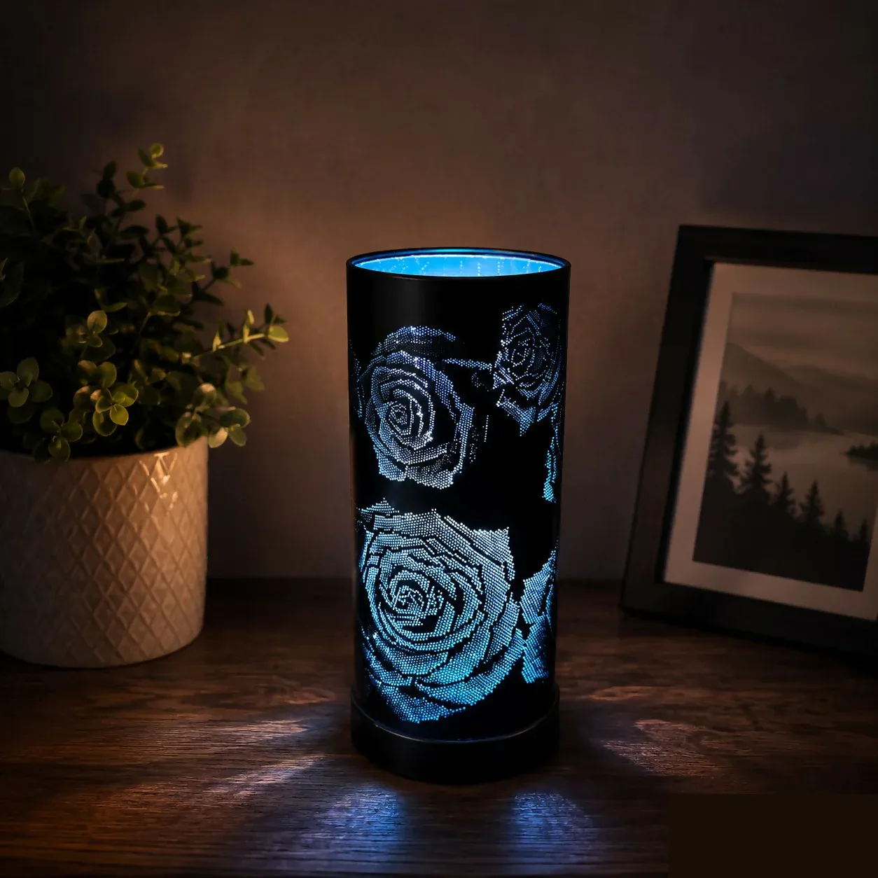 Rose Pattern LED Table Lamp for Bedroom and Home Decoration (Color may vary 1 PC) - Detailed Feature View 1