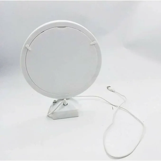 Customized Round LED mirror Photo Frame Lamp with White Base – Personalized Night Light for Couples with Glowing Effect – Romantic Tabletop Décor Gift for Anniversaries, Weddings, Valentine's Day & Special Occasions - Detailed Feature View 5