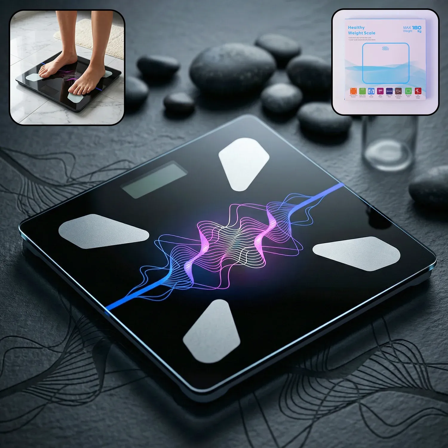 Premium Digital Weighing Scale – Accurate Body Weight with LCD | VelvaBloom - Buy Online at Alikart