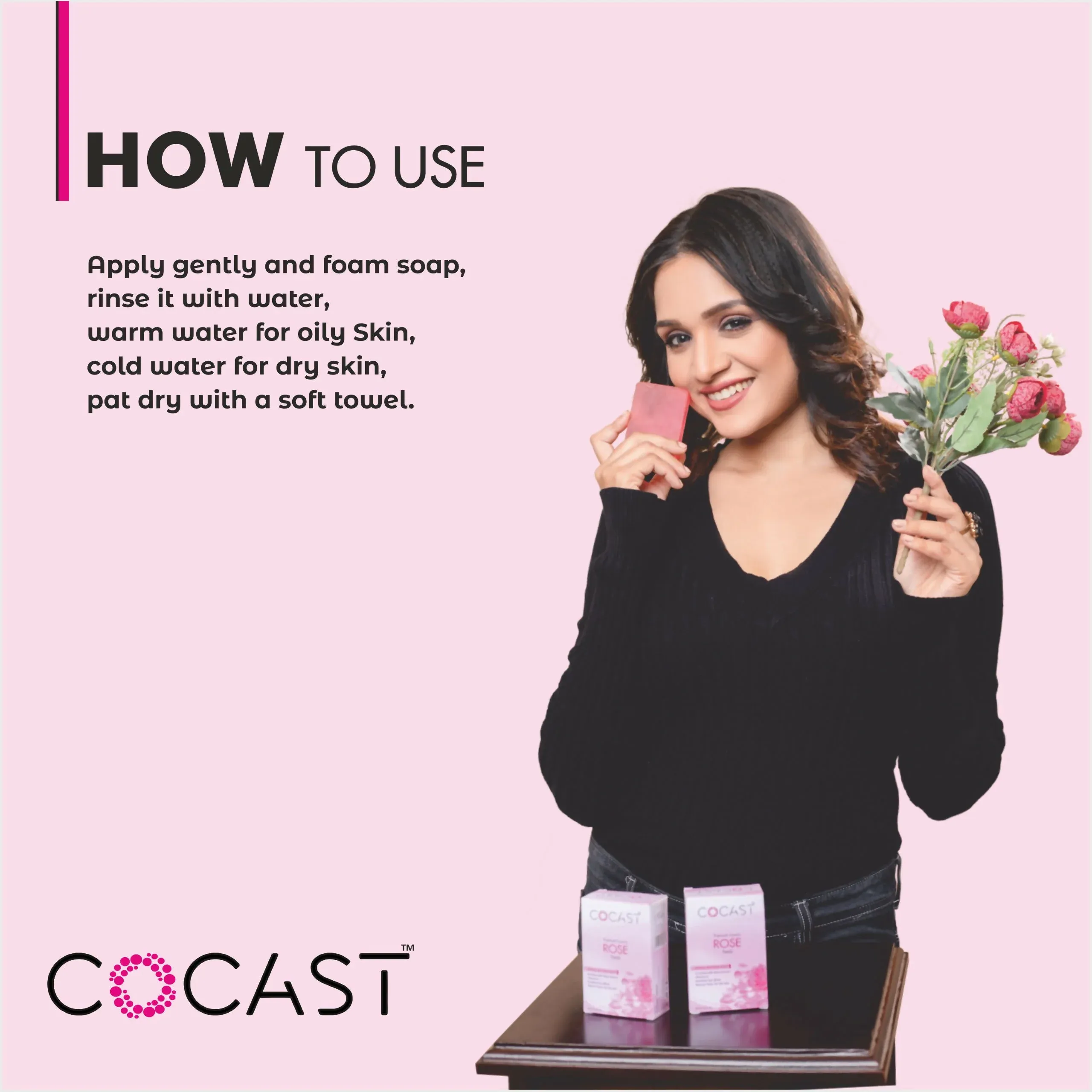 COCAST Premium Luxury Rose Petals Herbal Bathing Soap (100gm) - Detailed Feature View 4