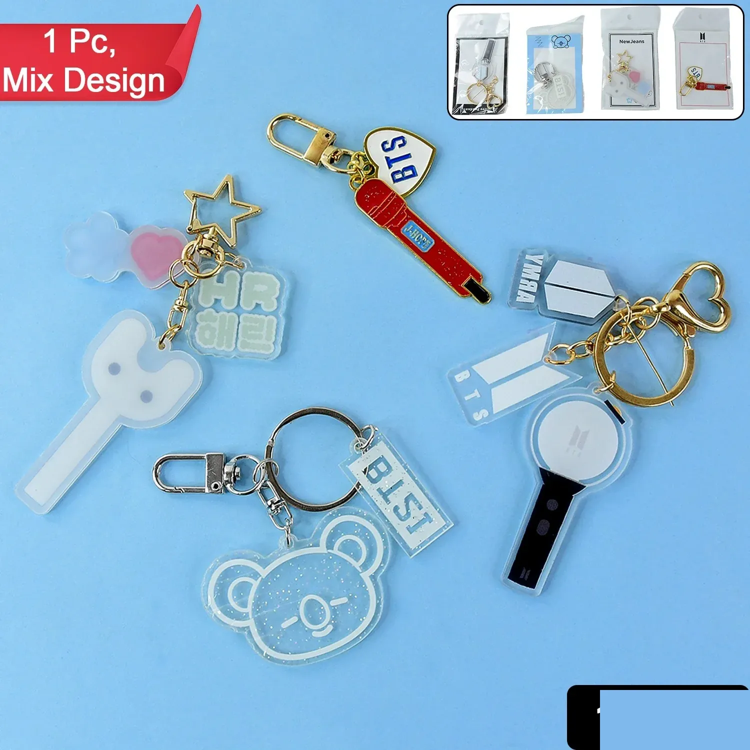 Acrylic Keychains – Cute & Durable Mixed Designs - Detailed Feature View 1