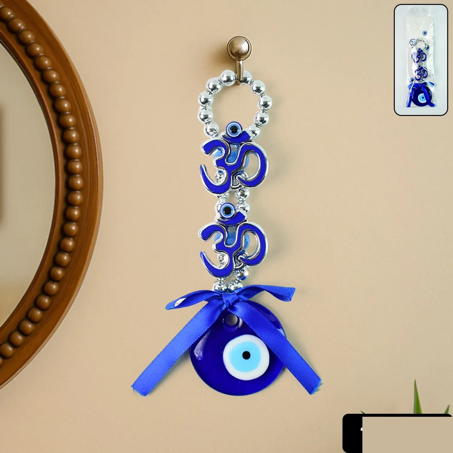 Double OM Evil Eye Hanging – Spiritual Protection Decor - Detailed Feature View 1