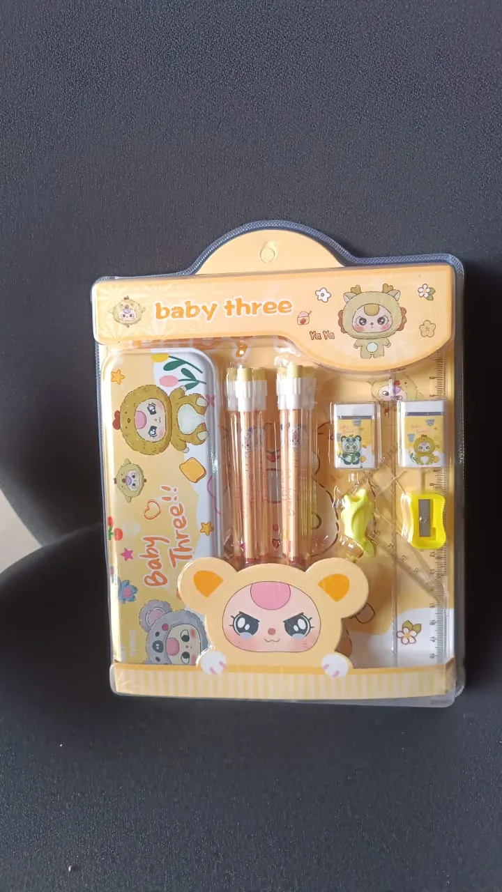 Kids Stationery Kit – 14-Piece Cartoon School Supplies Set - Detailed Feature View 6