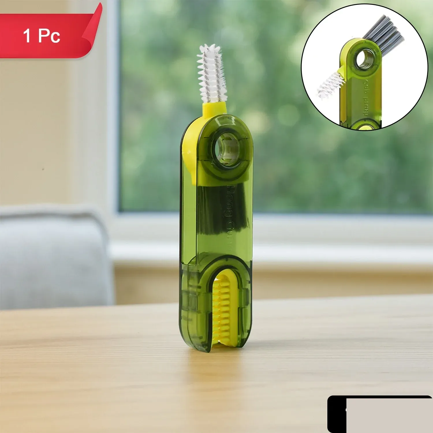 Multipurpose Cleaning Brush – Dual Head Scrubber for Bottles & Straws - Detailed Feature View 1