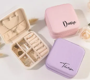 Customised Jewellery Box – Portable Mini Travel Jewellery Box with Name (Random Box)