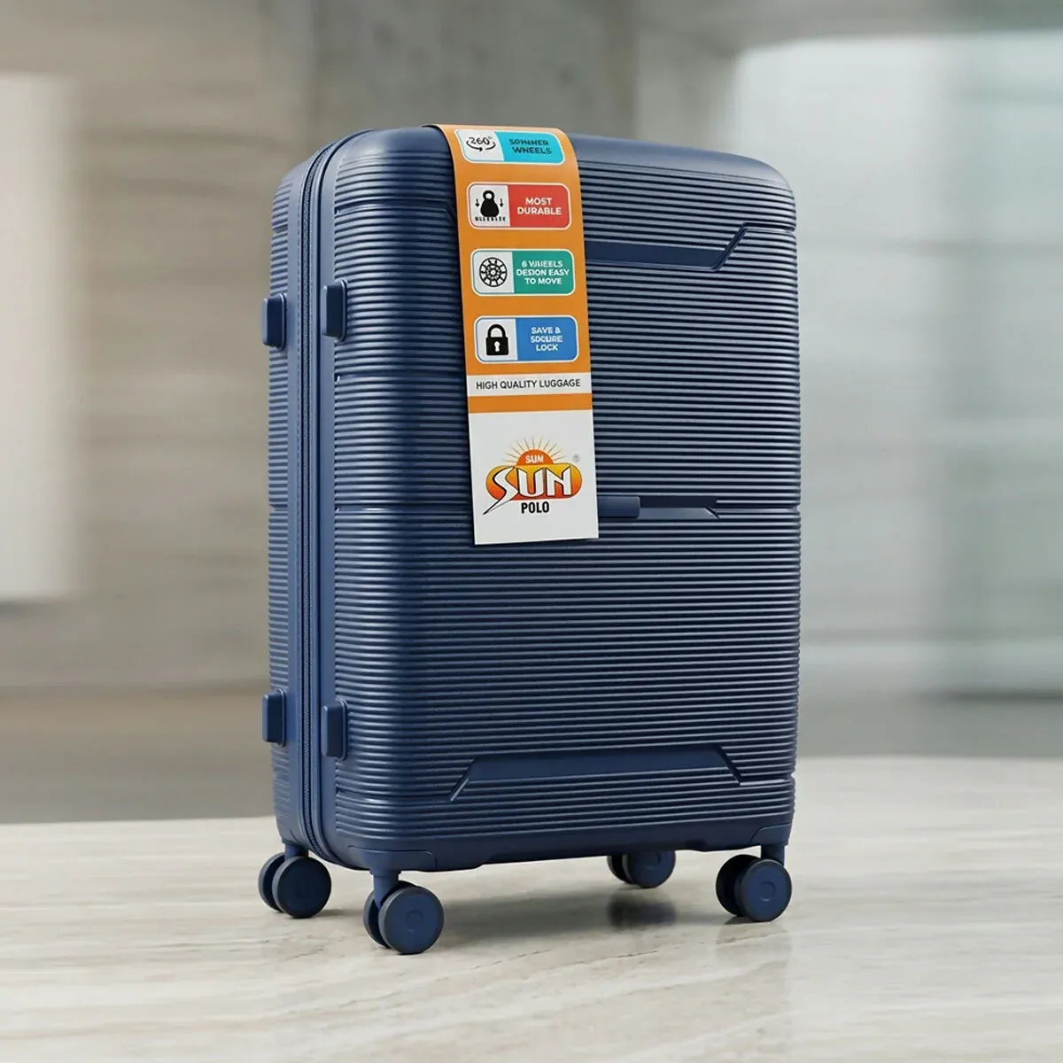 Premium Hard Shell Travel Luggage Set with Spinner Wheels - Detailed Feature View 3