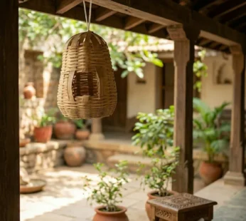 Eco-Friendly Handwoven Bamboo Bird Nest – Natural Garden Decor