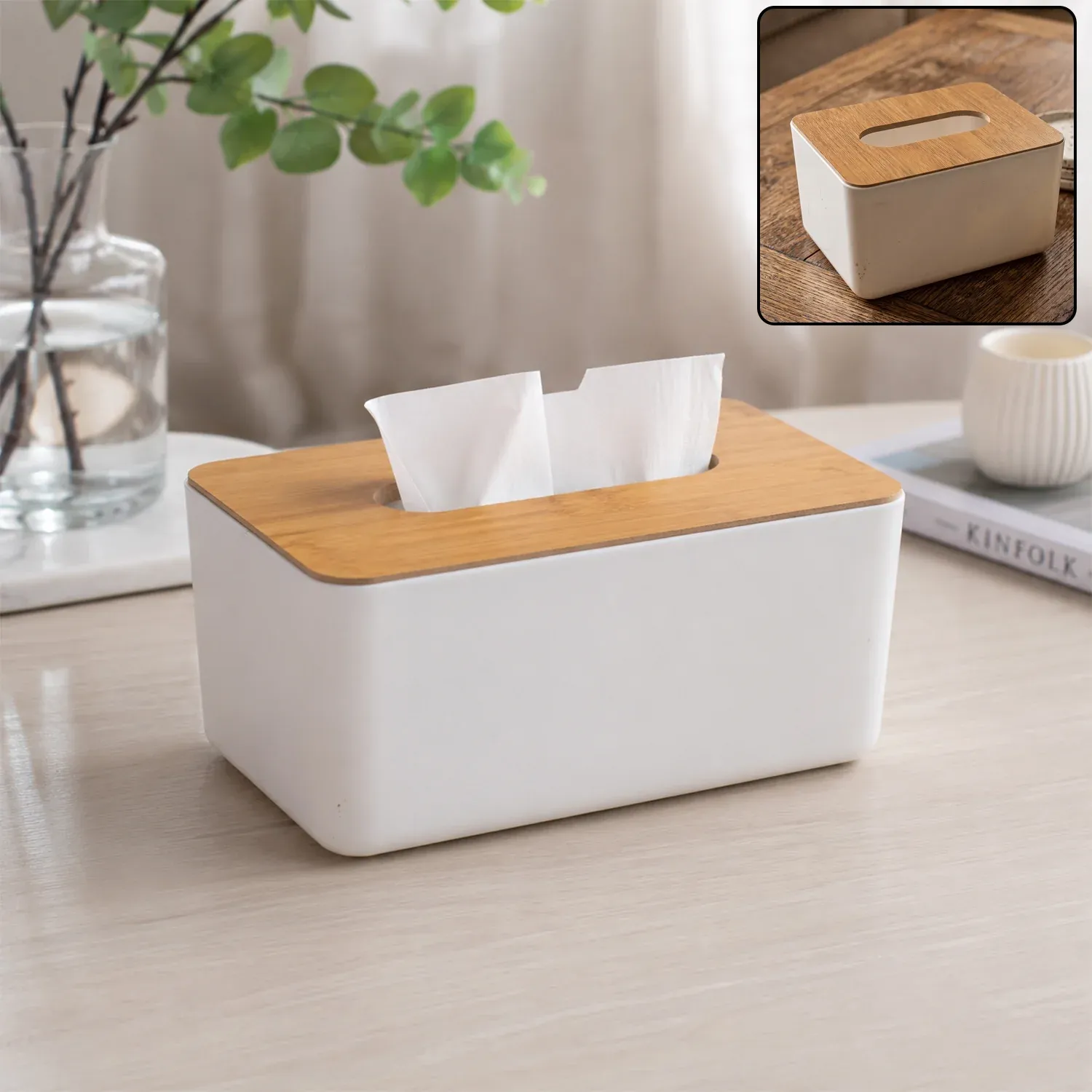 Premium Bamboo Tissue Box – Eco-Friendly Paper Dispenser | Papezo - Buy Online at Alikart