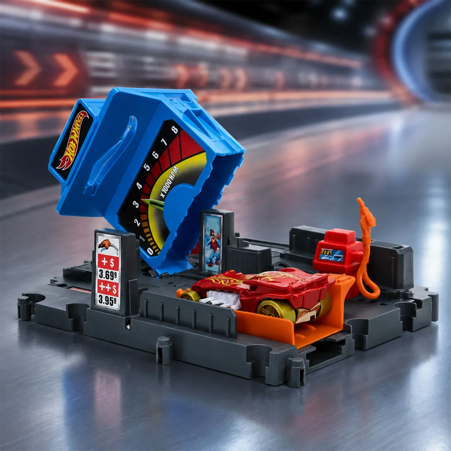 Hot Wheels City Fuel Station Sprint Playset with 1 Toy Car - Detailed Feature View 2