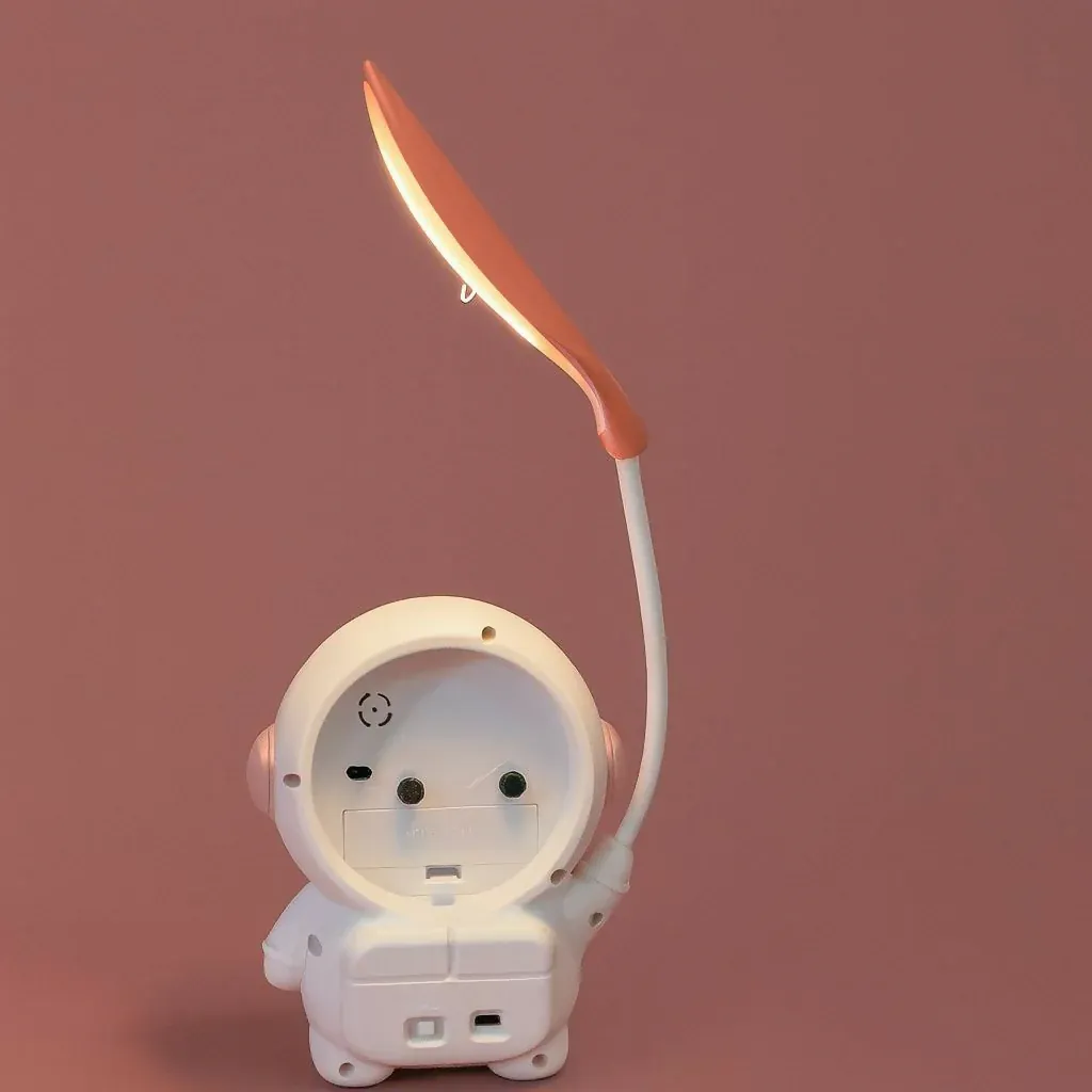 Astronaut Desk Lamp with Alarm Clock for Kids Room, Study Table & Bedside - Detailed Feature View 3