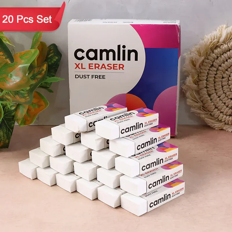 Premium Camlin XL Dust-Free Eraser 20-Piece Pack for School & Office - Buy Online at Alikart