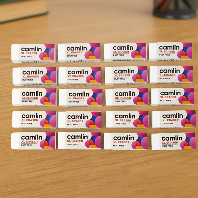 Camlin XL Dust-Free Eraser 20-Piece Pack for School & Office - Detailed Feature View 1