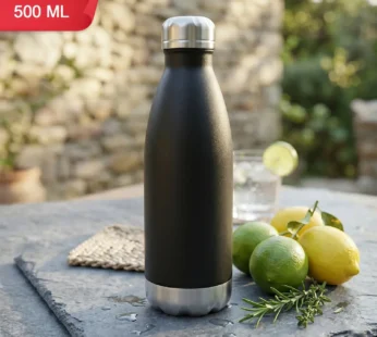 Matte Black Vacuum Insulated Stainless Steel Water Bottle – 500ml / 750ml / 1000ml