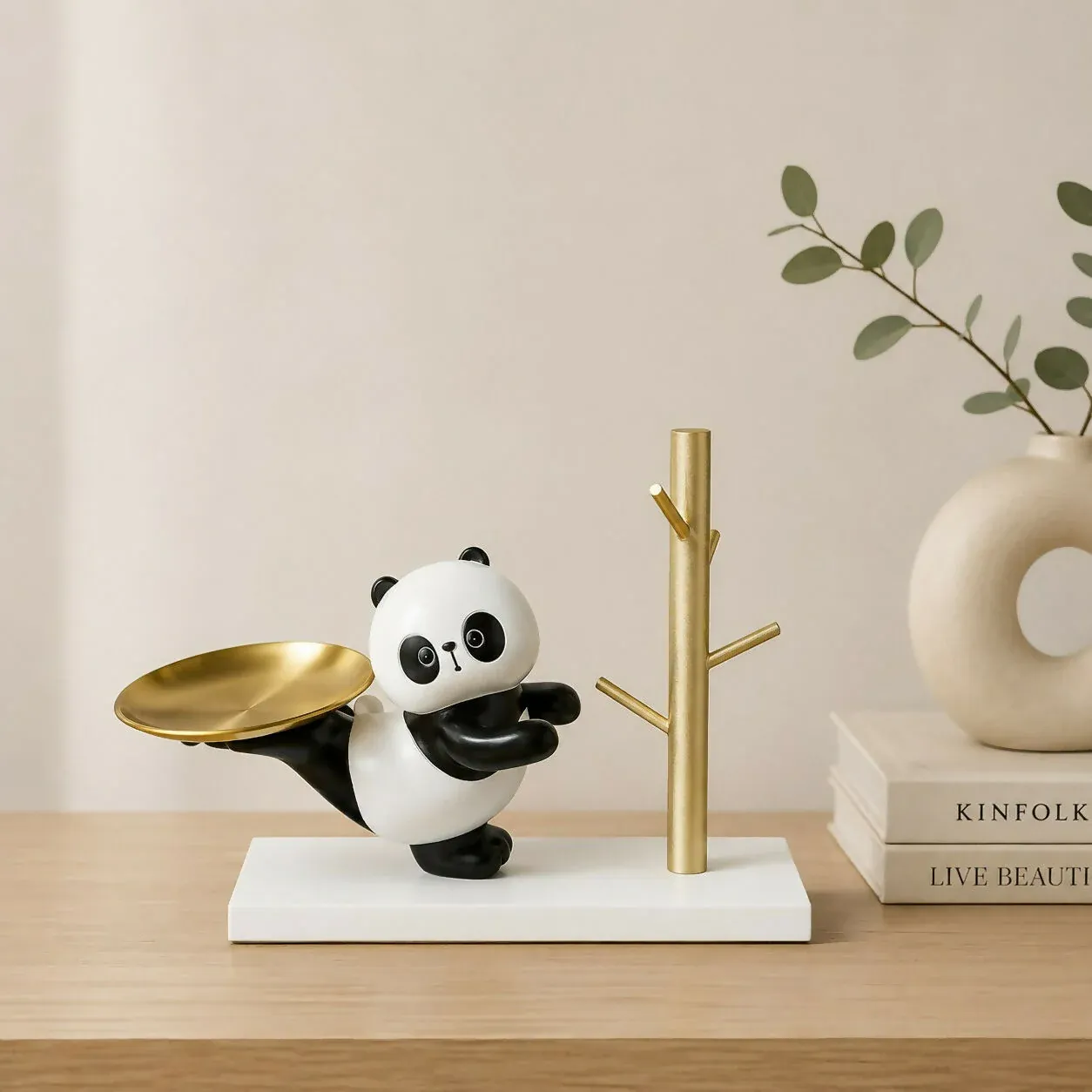 Panda Key Holder Tray – Decorative Resin Organizer Stand - Detailed Feature View 3