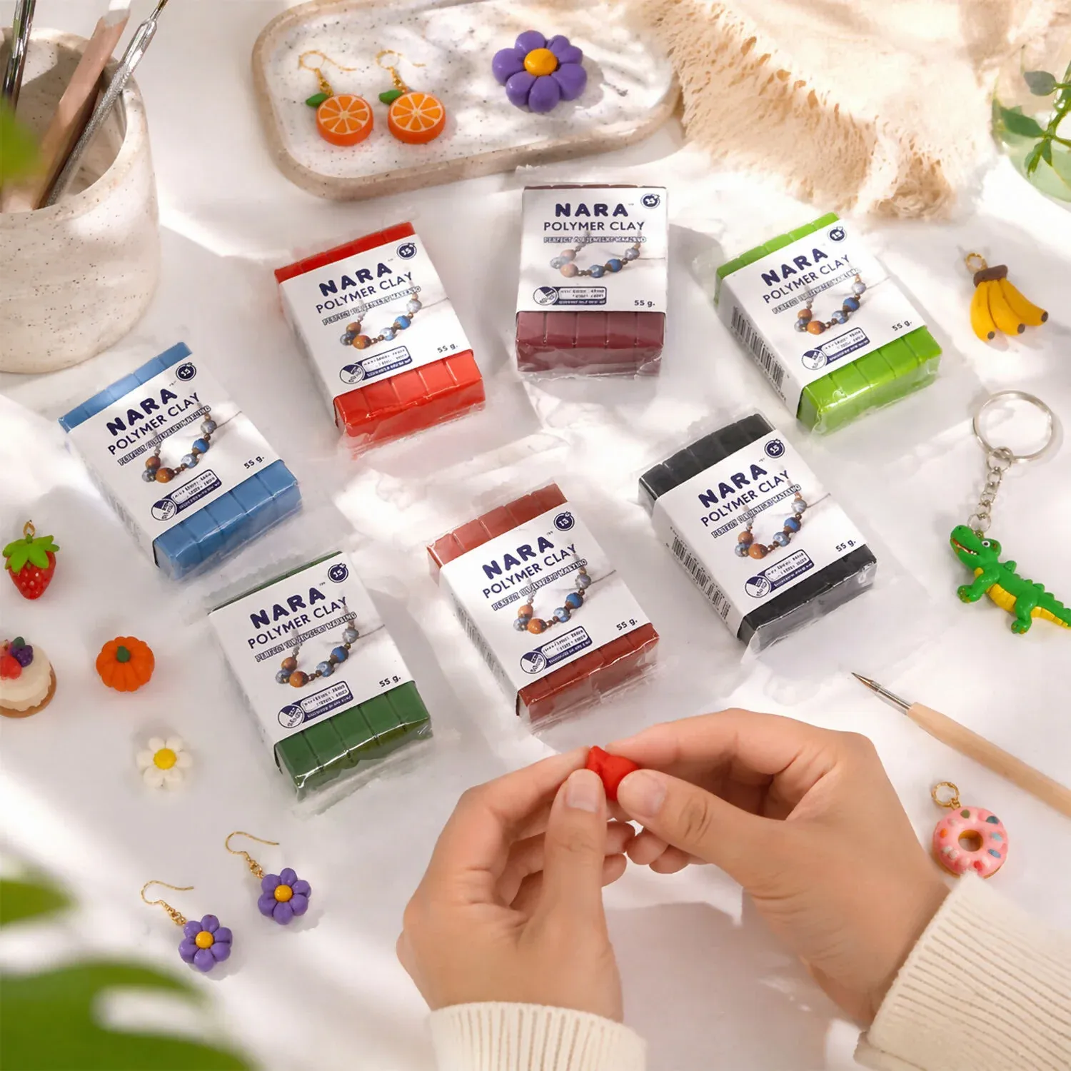 NARA Polymer Clay Color Kit – 40 Pcs for Jewelry & Crafts - Detailed Feature View 1
