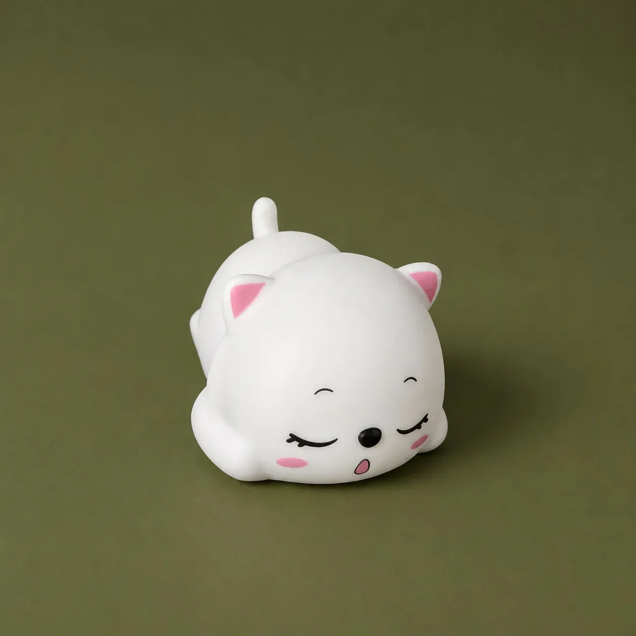 Cute Sleeping Cat Silicone Night Lamp for Kids Bedroom - Detailed Feature View 3