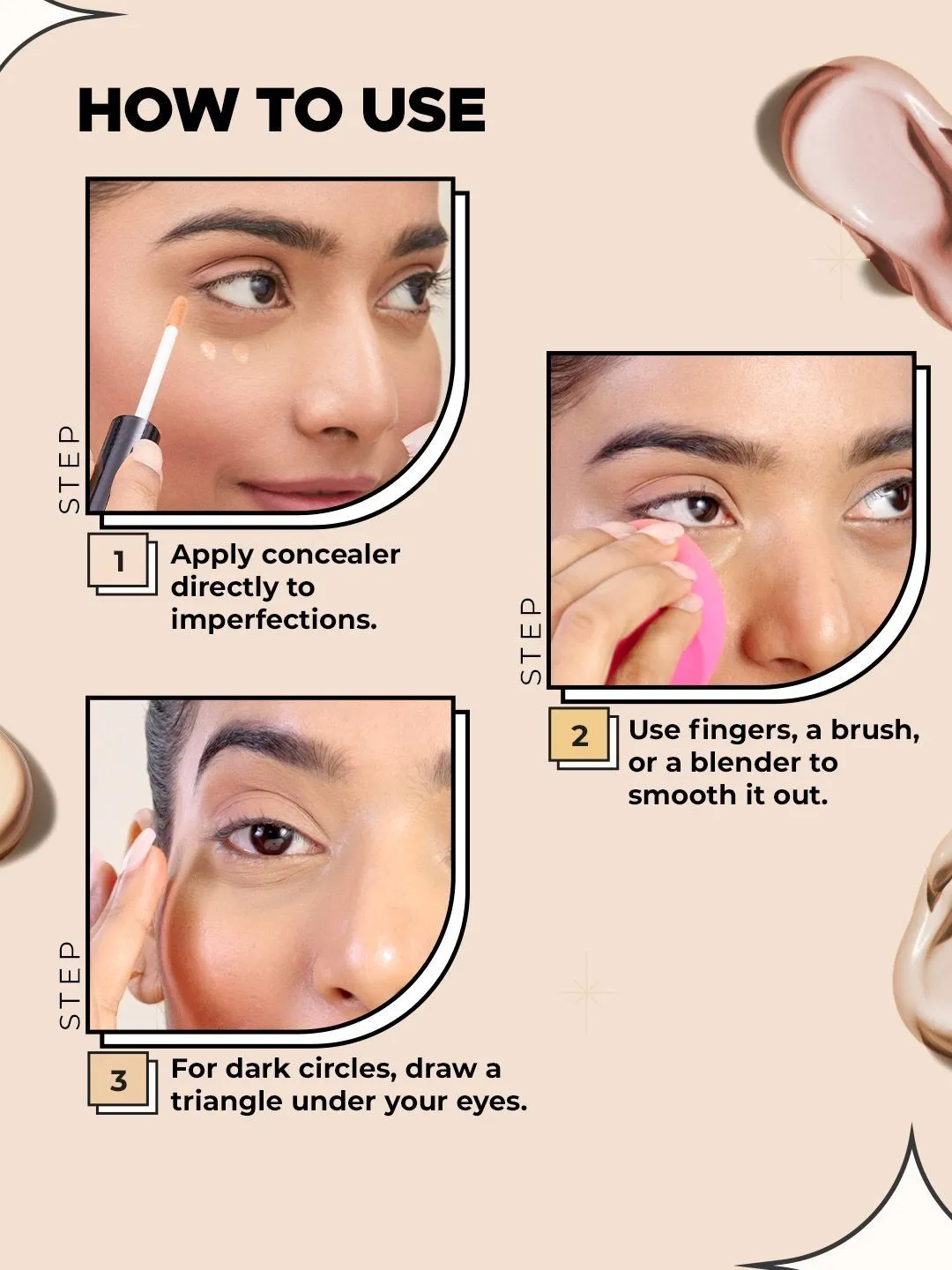 Hilary Rhoda Hide It All Finish & High Cover Concealer With Shea butter- 3.7 ml- Ivory 01 - Detailed Feature View 4