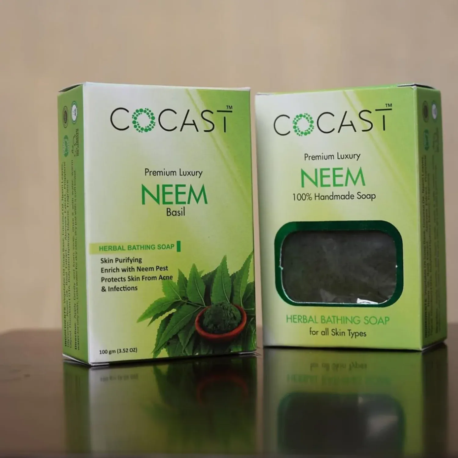 COCAST Premium Luxury Neem Basil Herbal Bathing Soap (100gm) - Detailed Feature View 5