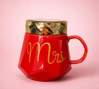 Ceramic Coffee Mug with Lid Stylish Gift Cup for Women