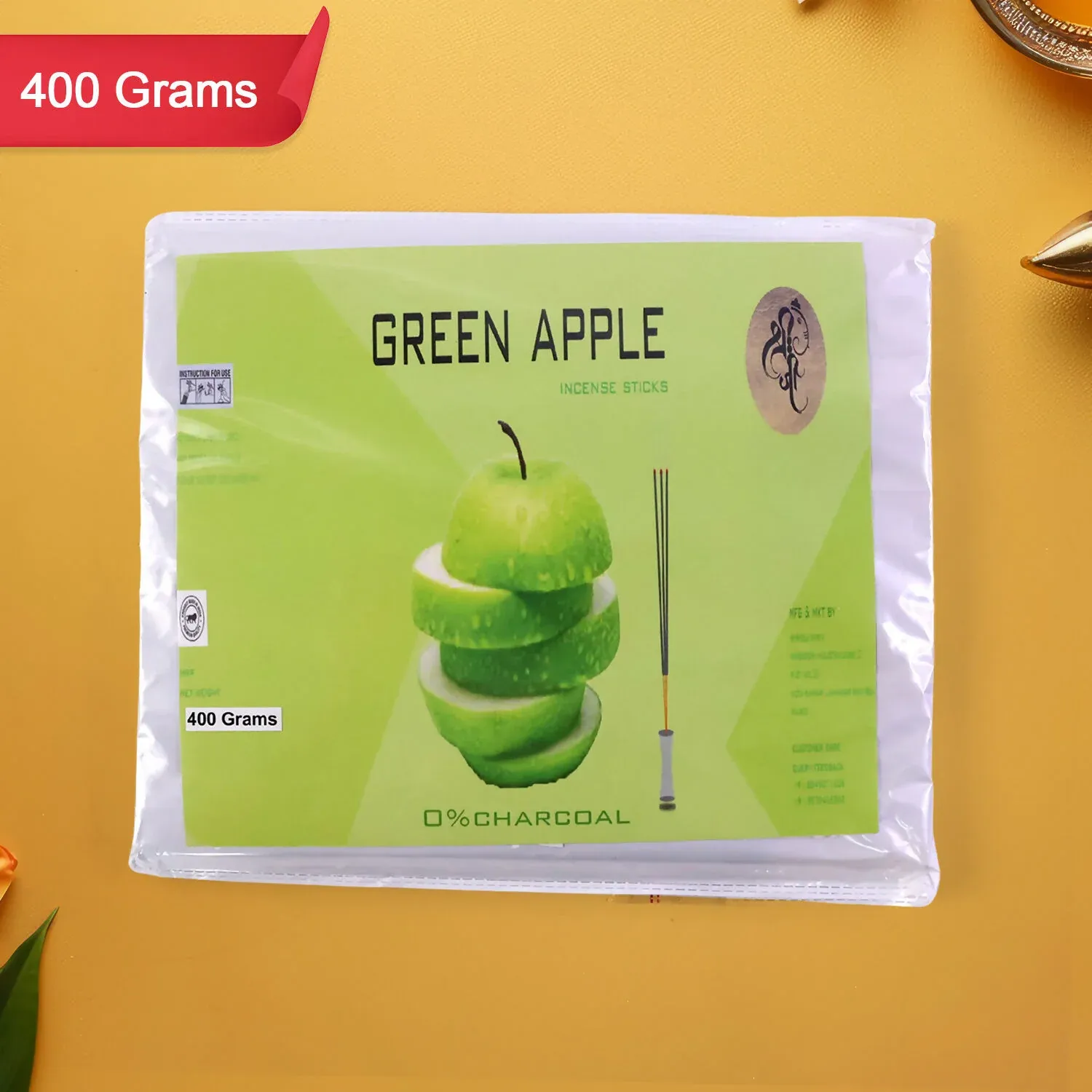 Green Apple Fragrance Masala Incense Sticks for Pooja & Meditation - Detailed Feature View 4