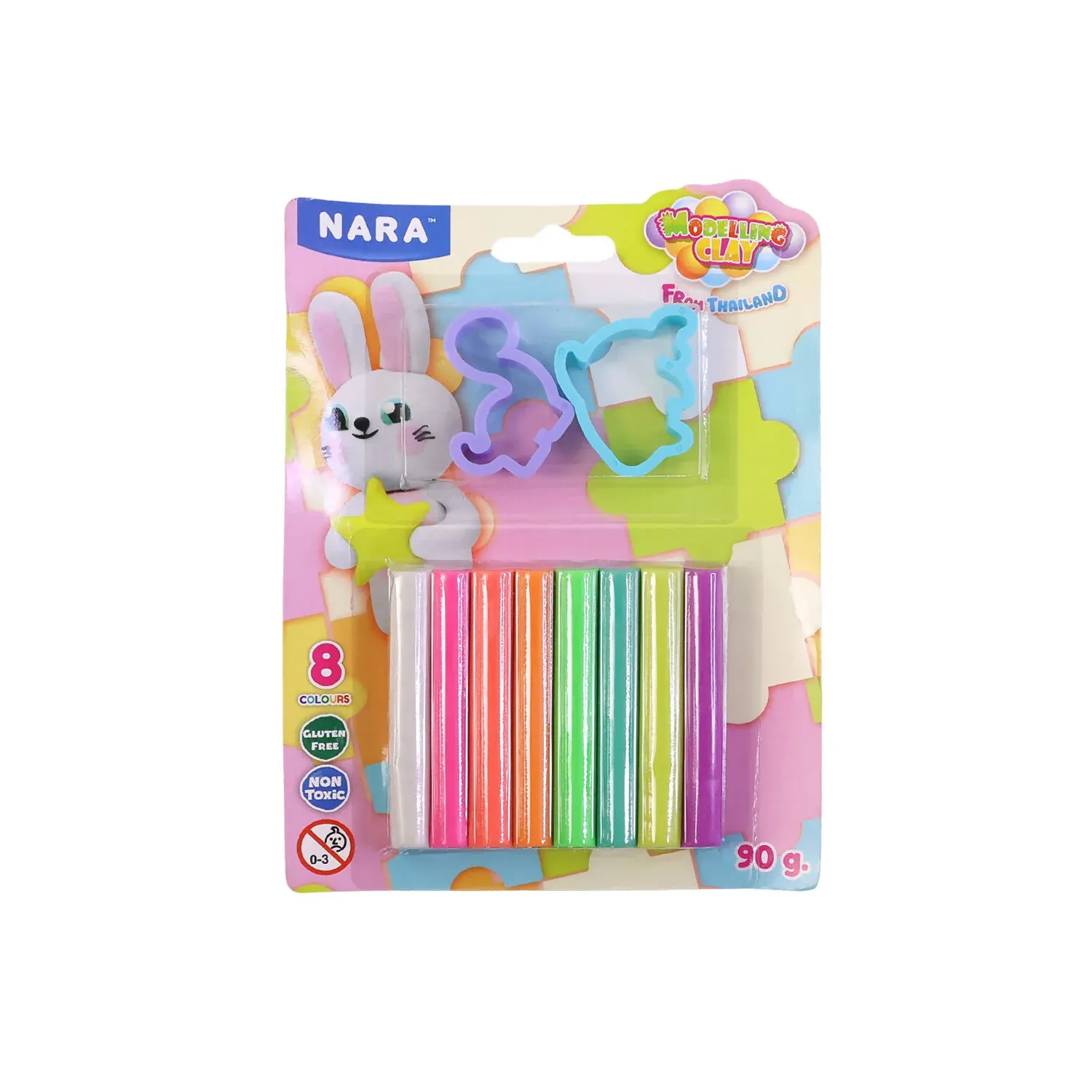 NARA 8 Color Modelling Clay Set with Shape Cutters – Kids Creative DIY Play Dough Kit (90 Gm) - Detailed Feature View 4