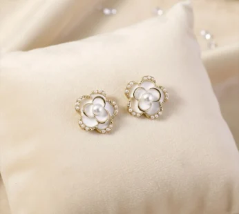 Elegant Korean Pearl Heart Drop Earrings for Women & Girls