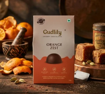 Gudlily Desi Jaggery Chocolate with Orange Zest Flavor (100 Gm)