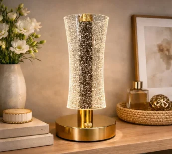 Modern Crystal Table Lamp with Warm Light for Bedroom & Living Room