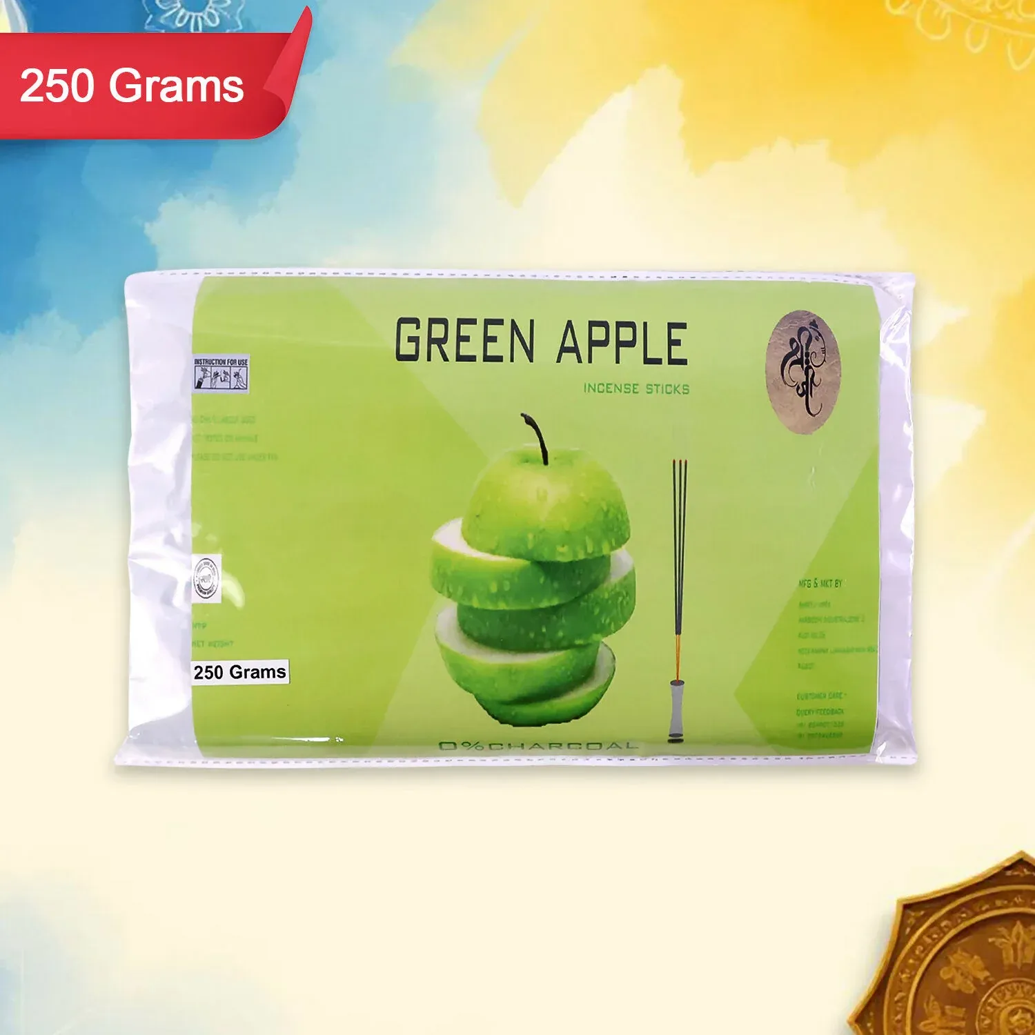 Green Apple Fragrance Masala Incense Sticks for Pooja & Meditation - Detailed Feature View 3