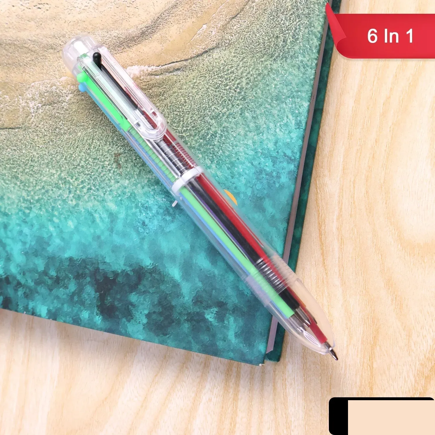 Multicolor Ball Pen – 6-in-1 Smooth & Vibrant Writing Tool - Detailed Feature View 1