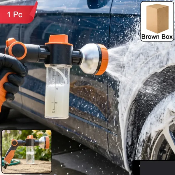 Adjustable Hose Spray Nozzle – Multi-Pattern Water Gun for Car & Garden