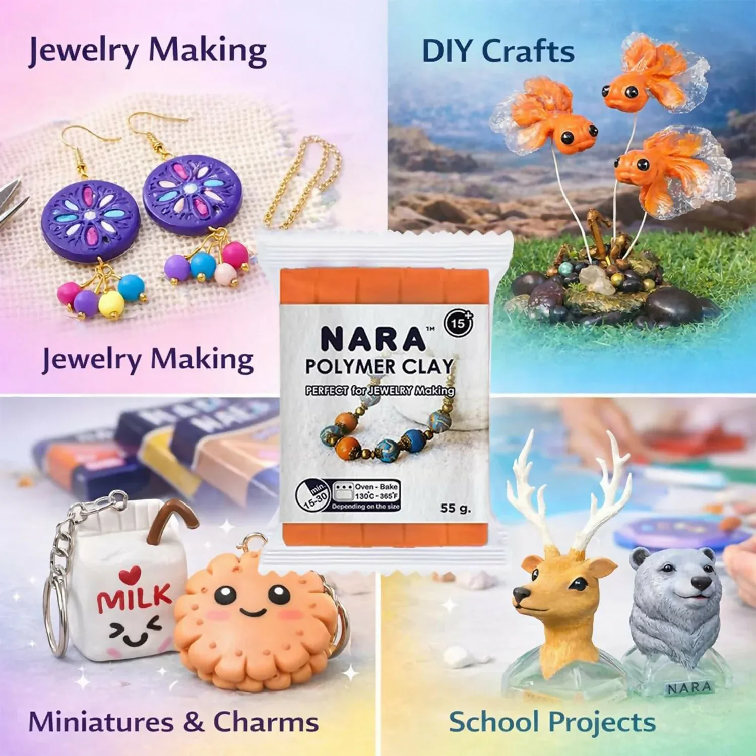 NARA Polymer Clay Color Kit – 40 Pcs for Jewelry & Crafts - Detailed Feature View 4