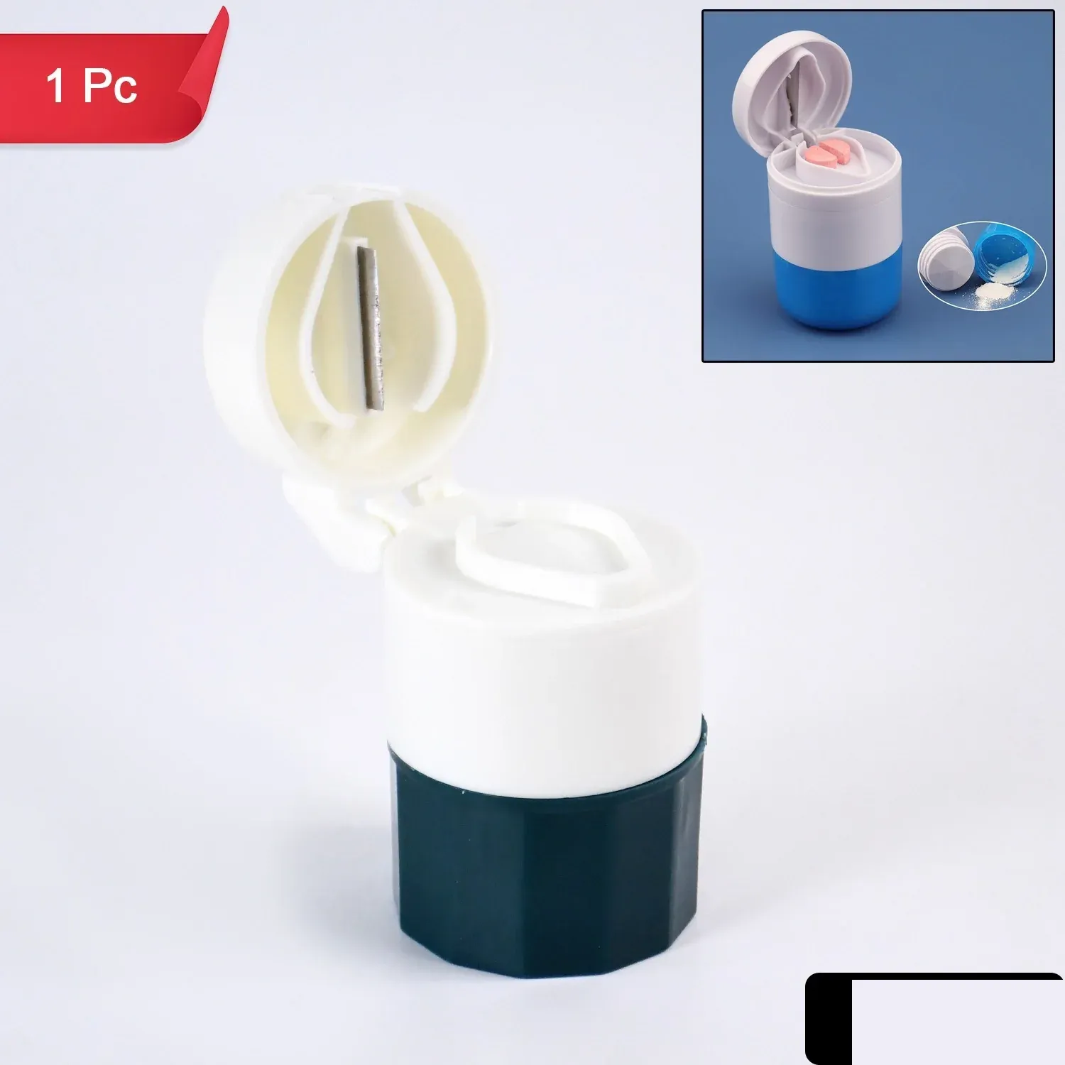Premium Pill Crusher 4-in-1 with Grinder, Cutter & Water Cup – Compact & Portable - Buy Online at Alikart