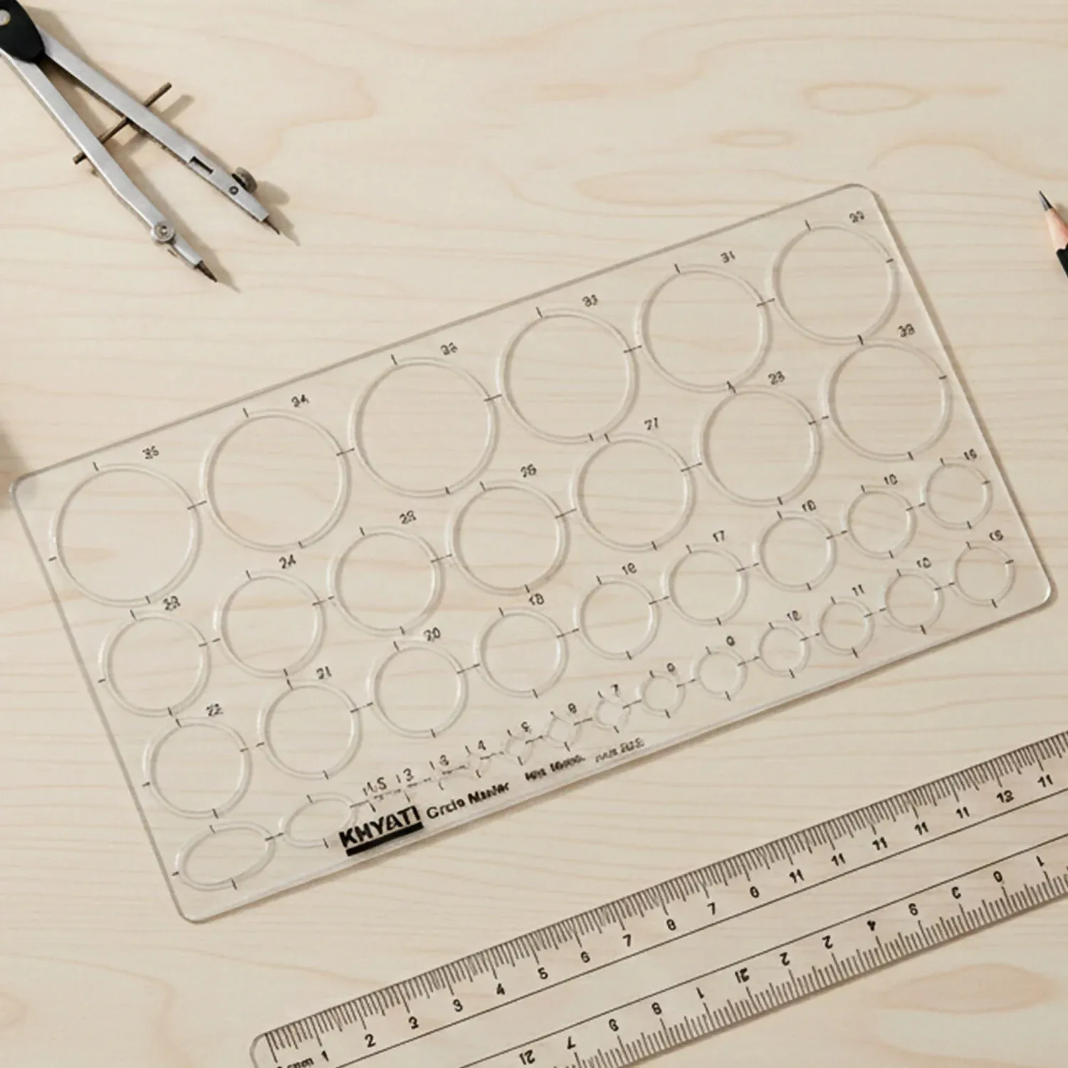 Plastic Circle Master Drawing Template Set of 10 for Precise Drafting - Detailed Feature View 3