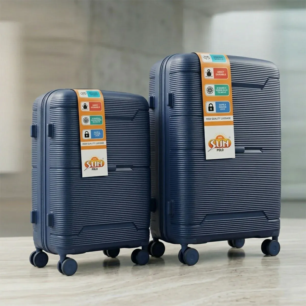 Premium Hard Shell Travel Luggage Set with Spinner Wheels - Detailed Feature View 8