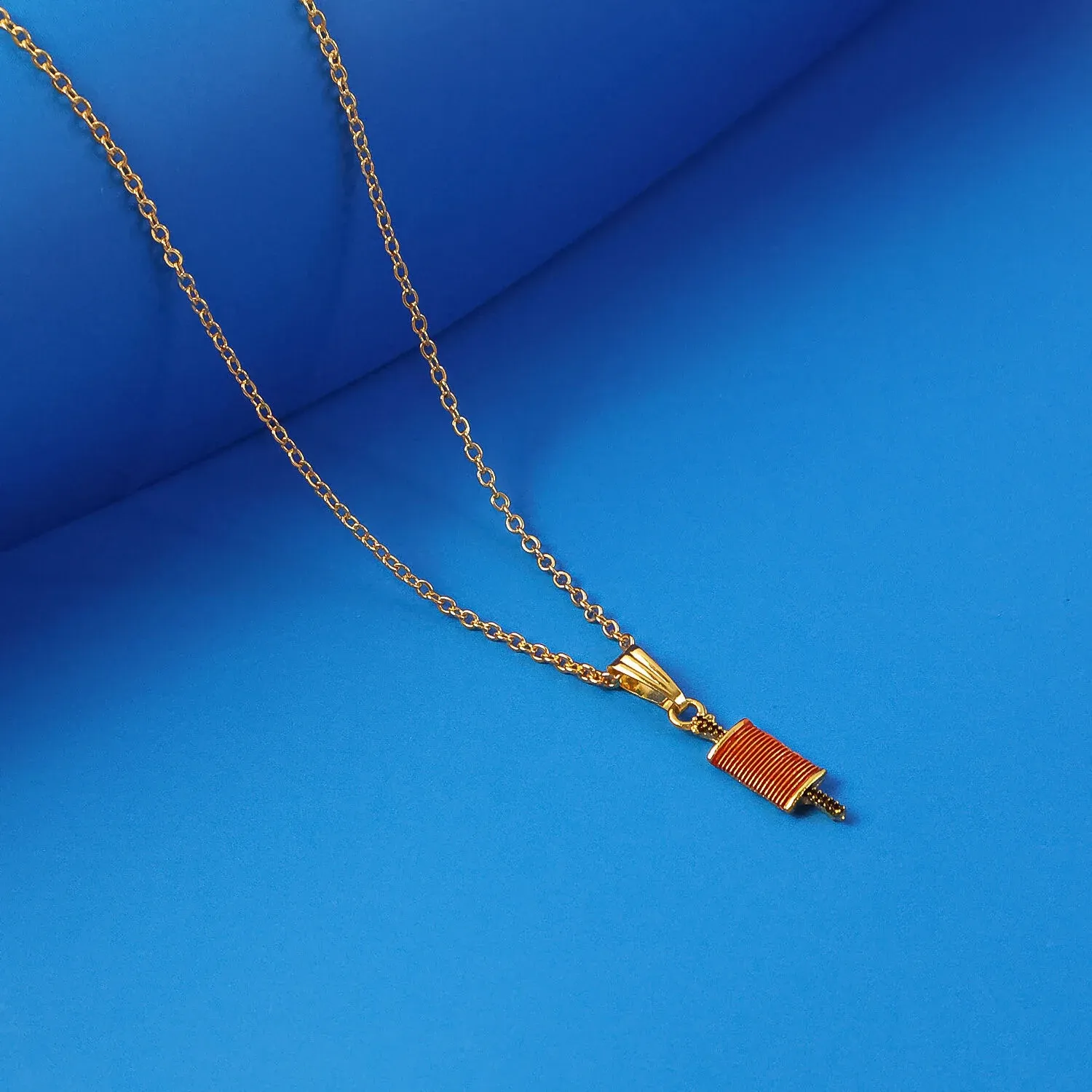Premium Stylish Firki Shape Pendant Necklace with Chain for Women - Buy Online at Alikart