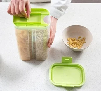 Airtight Food Grain Container – 2 Sections, 2L | Velvet Wheels