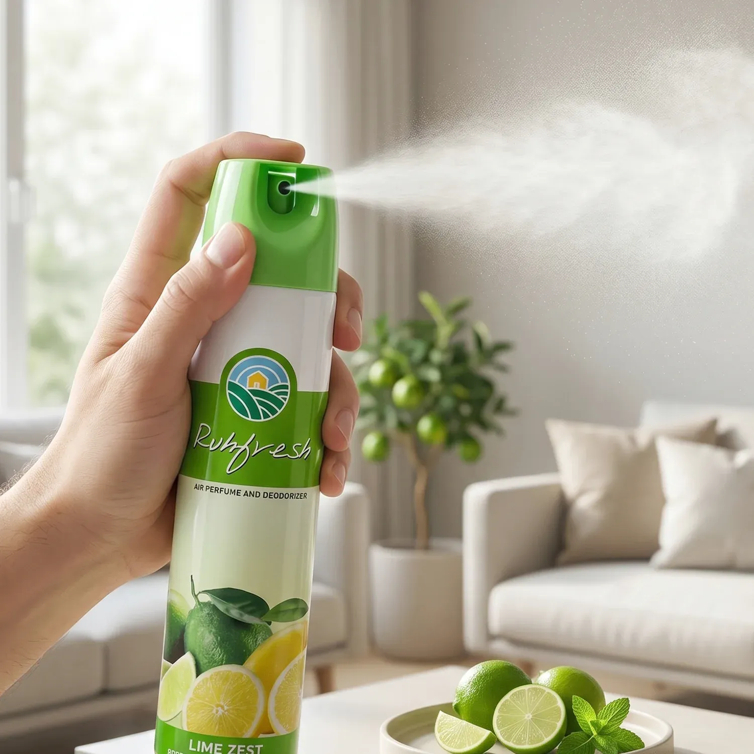 Lime Zest Air Freshener Spray 220 ML - Refreshing Citrus Scent - Detailed Feature View 6