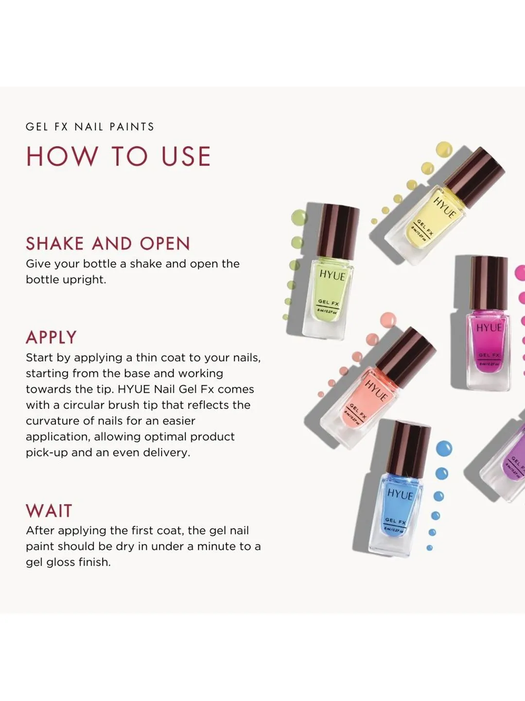 HYUE Gel FX Nail Paint Cocoa Quick Dry and Chip Resistant - 14 Day Long Wear 8ml - Detailed Feature View 4