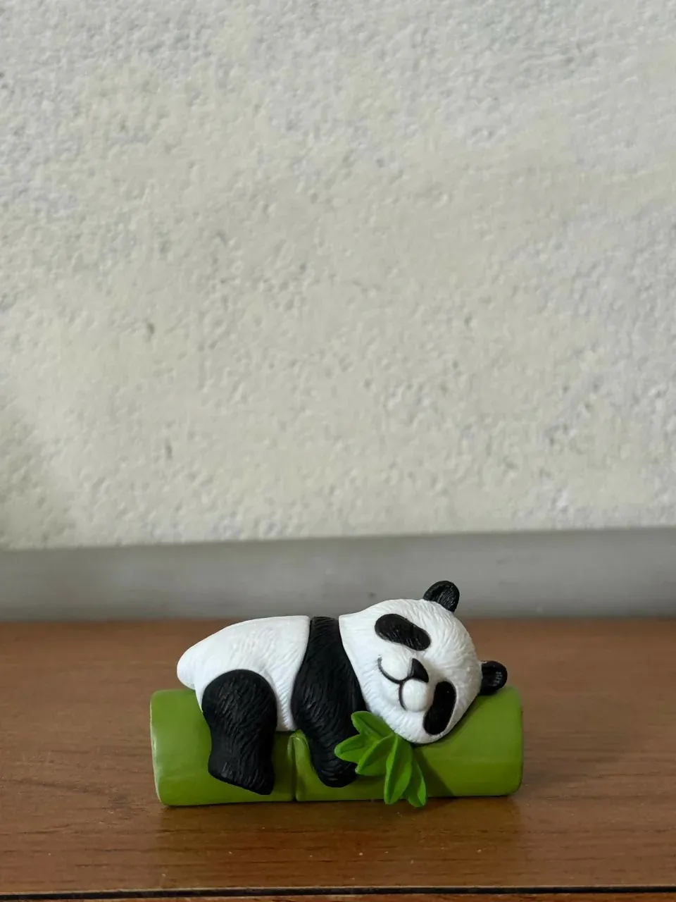 Sleeping Panda Showpiece – Cute Mini Bamboo Resin Figurine - Detailed Feature View 4