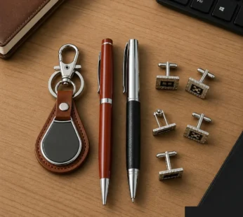 Executive Pen, Keychain and Cufflinks Combo for Men (Color may vary 1 Combo)